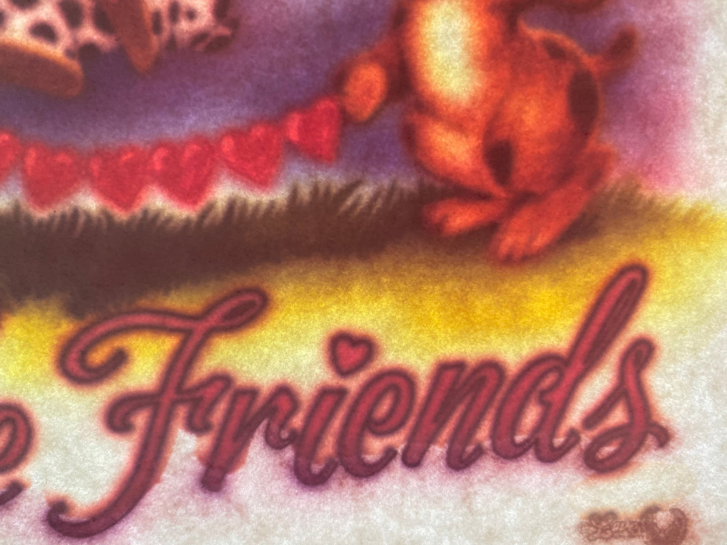 Let's Be Friends Puppy Dogs Vintage Iron On Heat Transfer