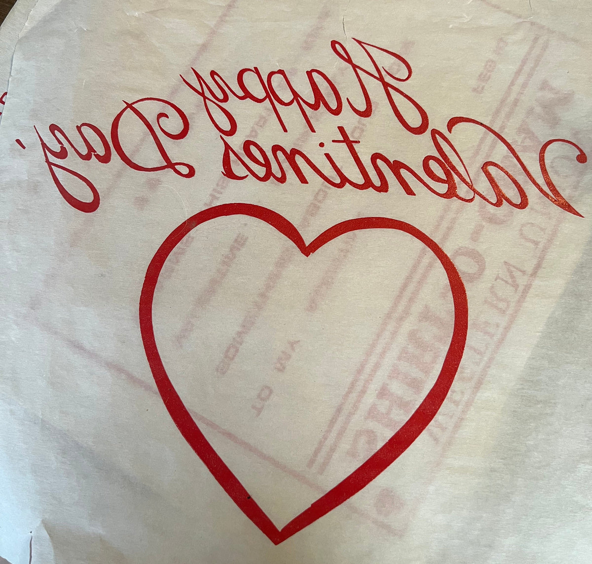 Happy Valentines Day Vintage Iron On Heat Transfer