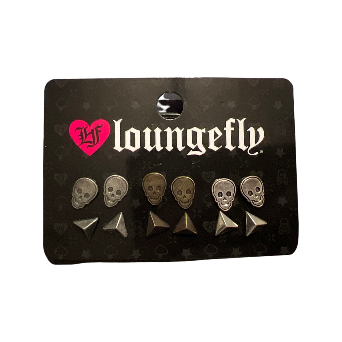 Skull Stud Antique Metals Earrings Set