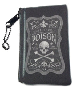 Poison Skull and Crossbones Zipper Case