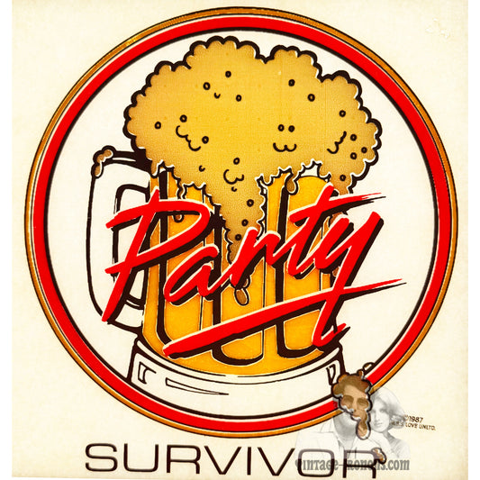 Party Survivor Vintage 1987 Iron On Heat Transfer