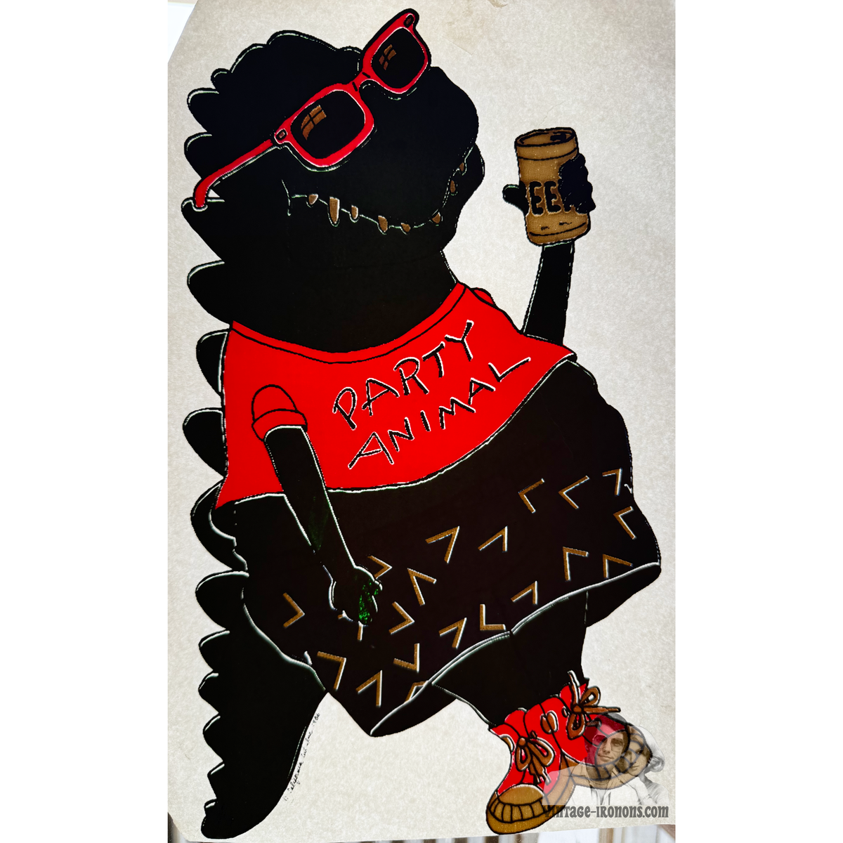 Party Animal Alligator Vintage Iron On Heat Transfer