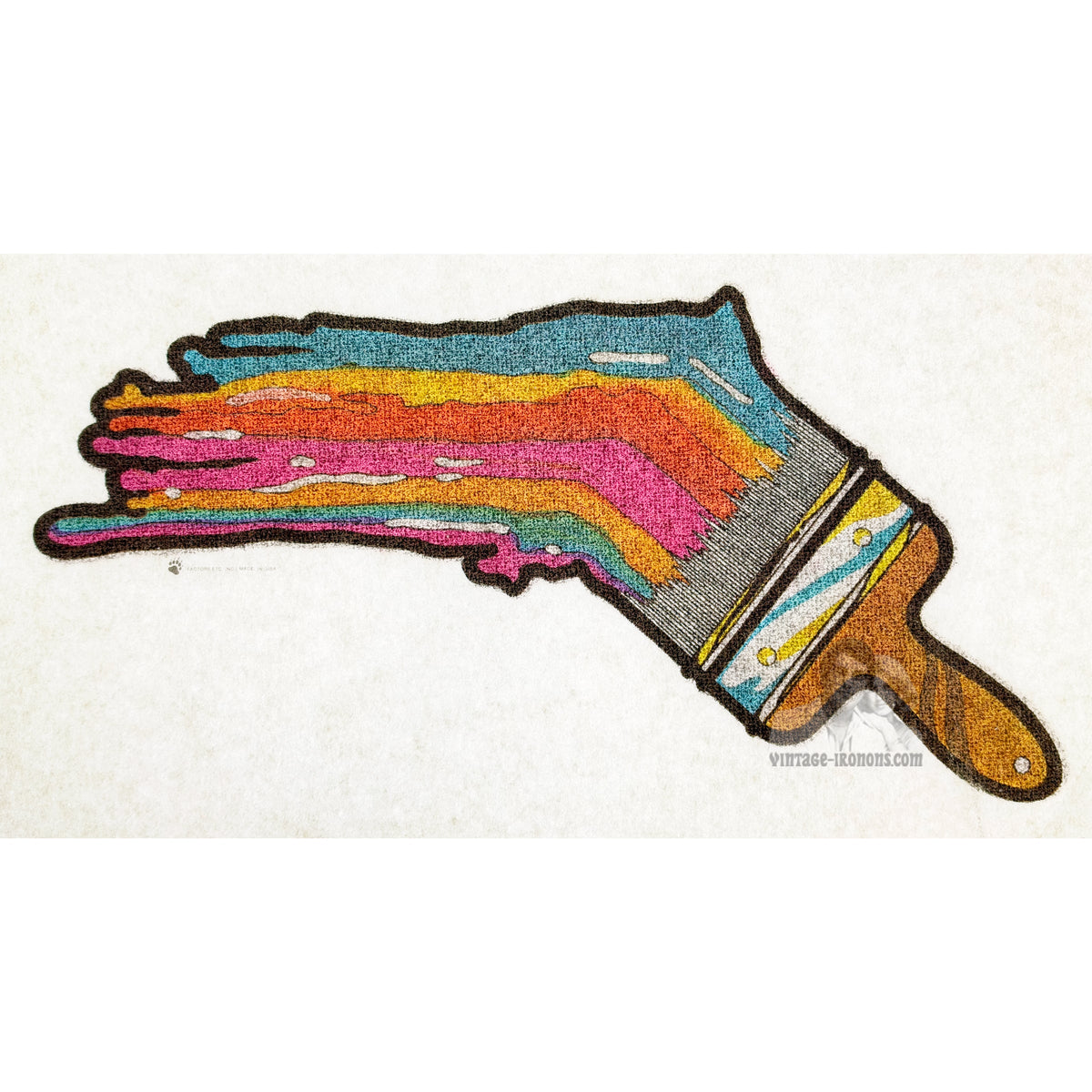 Rainbow Paintbrush Glitter Vintage Iron On Heat Transfer