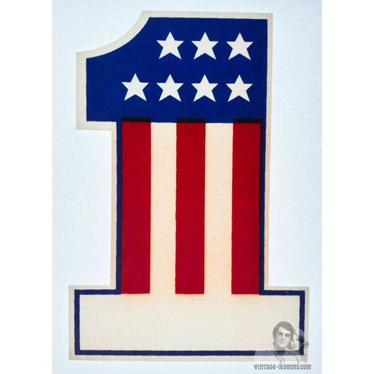 American Number One Vintage Iron On Heat Transfer