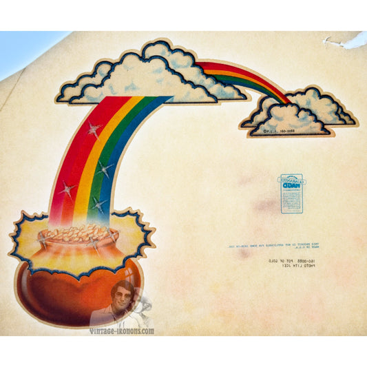 Rainbow Pot of Gold Vintage Iron On Heat Transfer