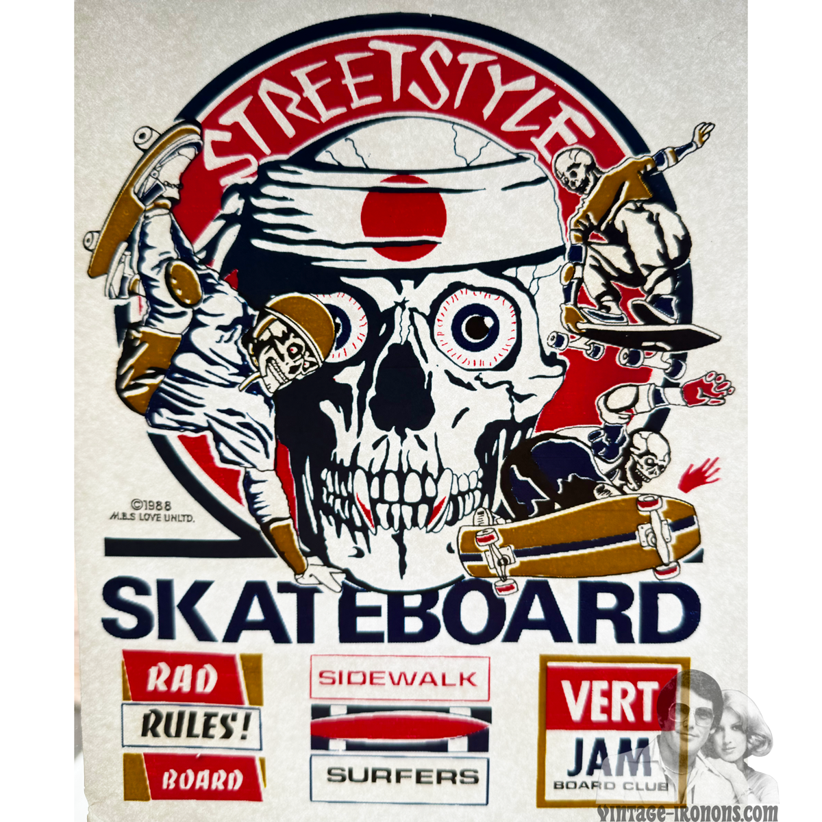 Streetstyle Skateboard Vintage Iron On Heat Transfer
