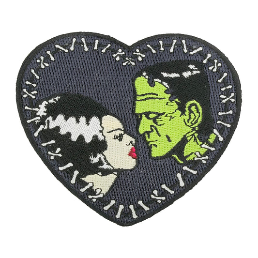 Bride & Frankenstein Stitch Heart Patch