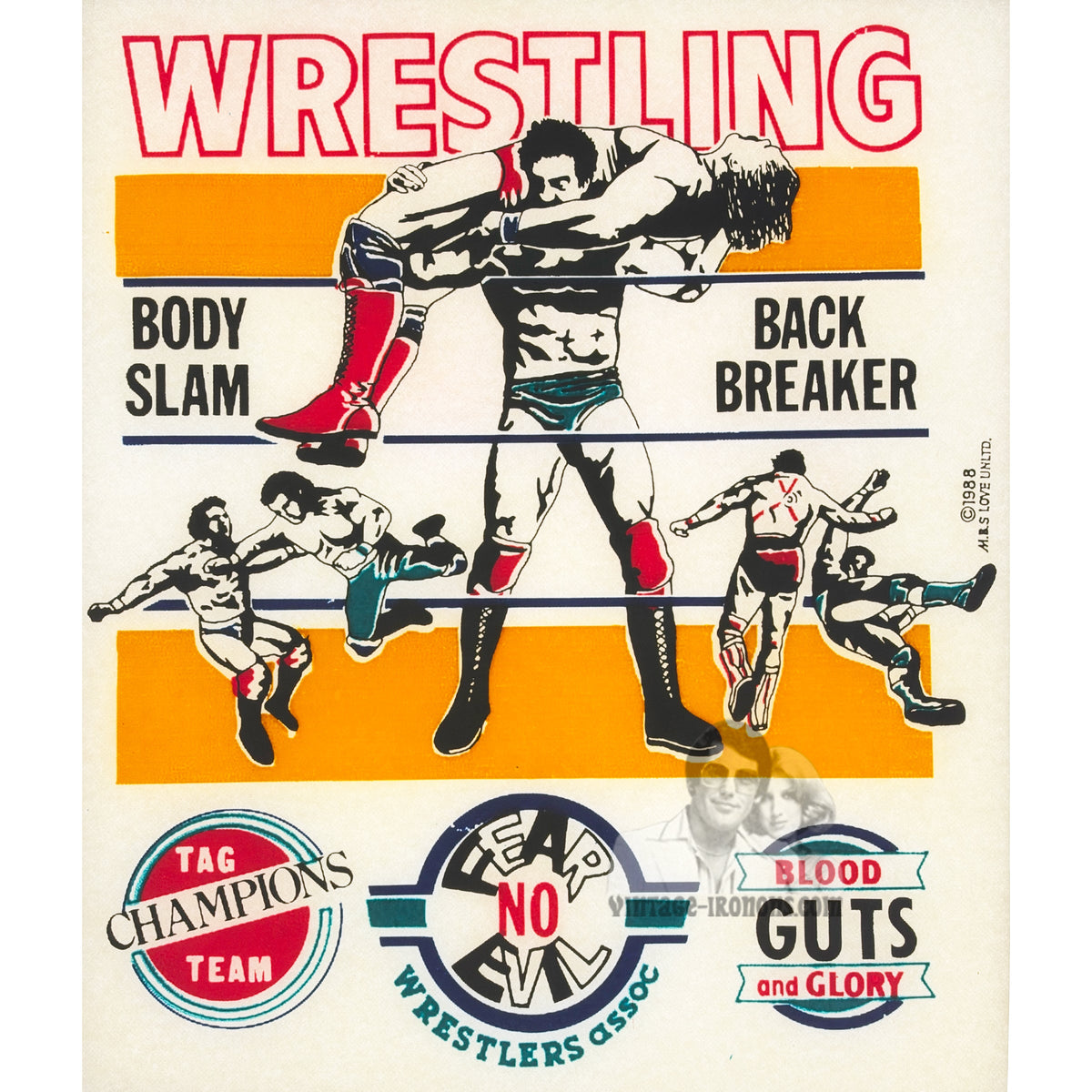 Fear No Evil Wrestling Vintage Iron On Heat Transfer