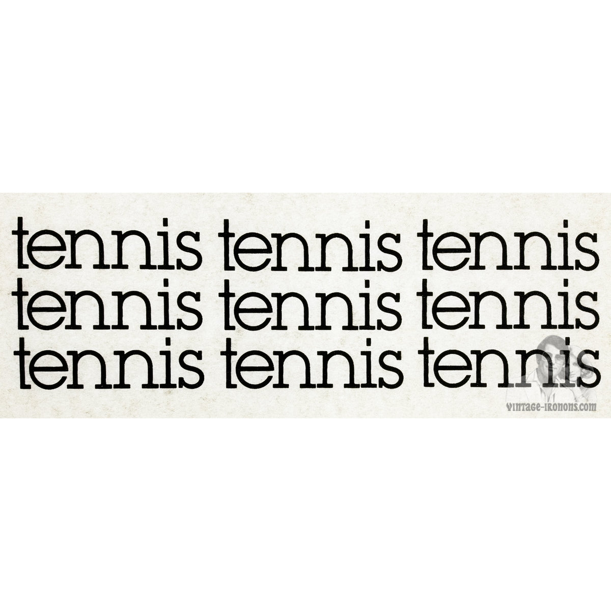 Tennis in Black  Vintage Iron On Heat Transfer