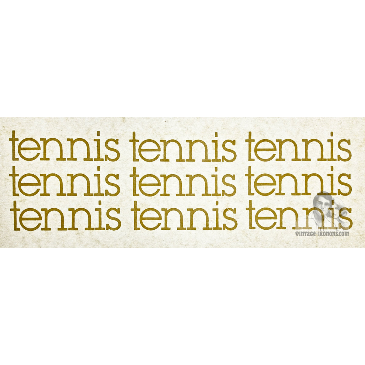 Tennis in White Vintage Iron On Heat Transfer