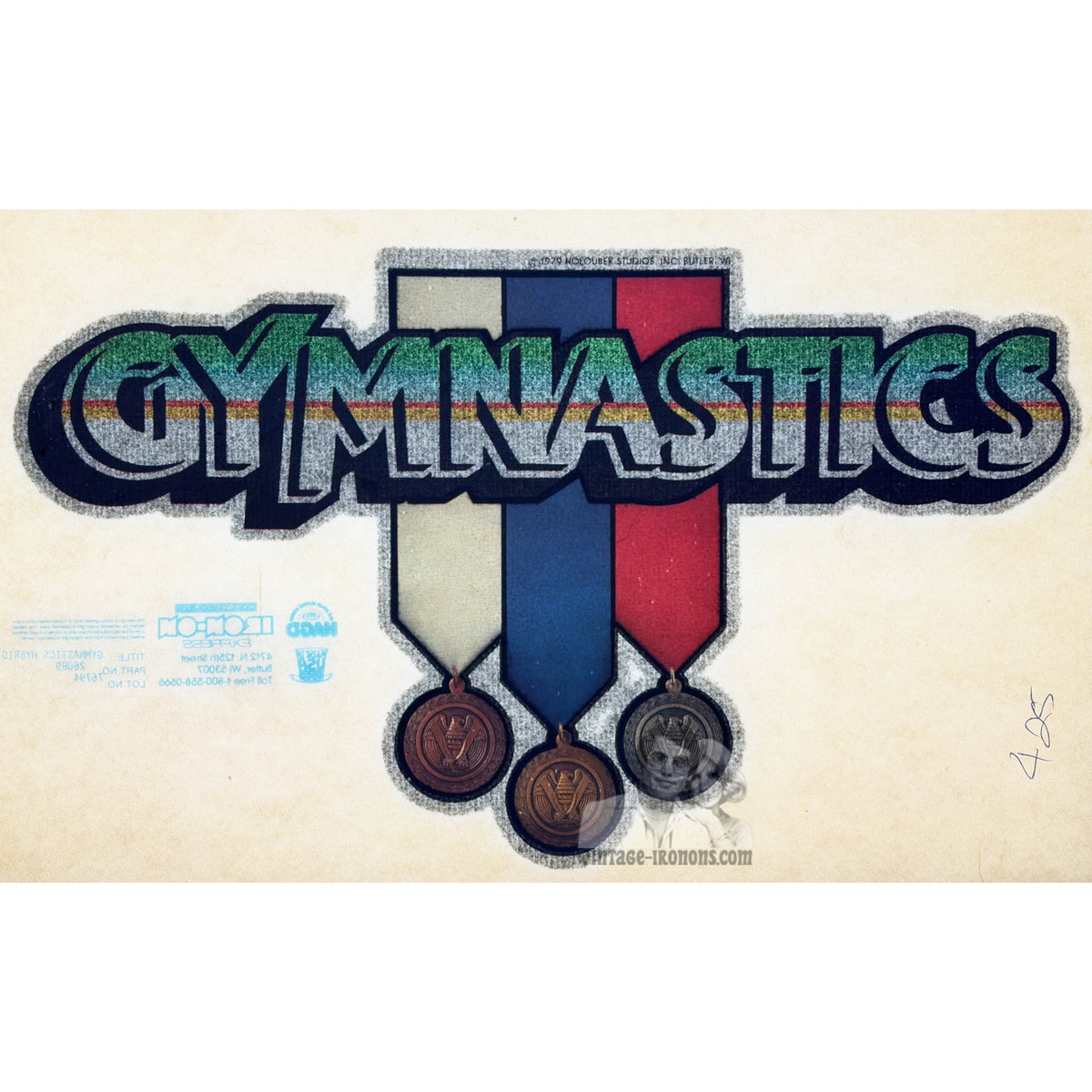 Gymnastics Vintage Glitter Iron On Heat Transfer