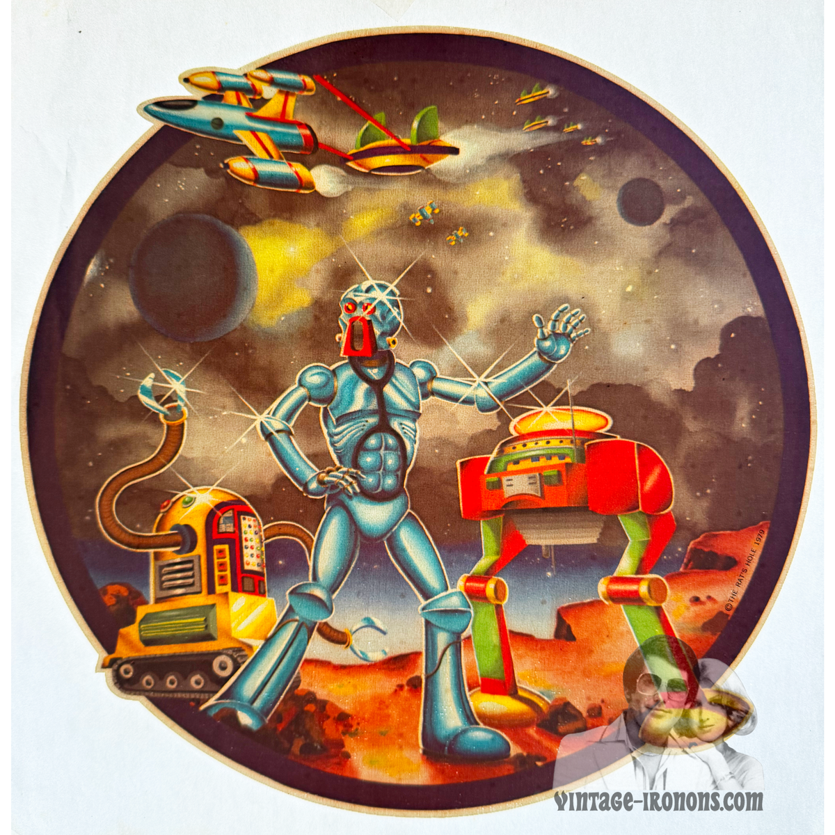 Planet of Robots Vintage Iron On Heat Transfer