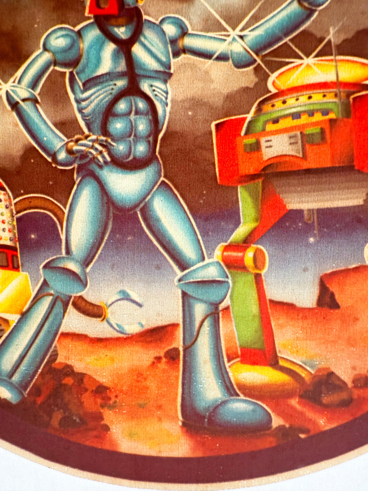 Planet of Robots Vintage Iron On Heat Transfer