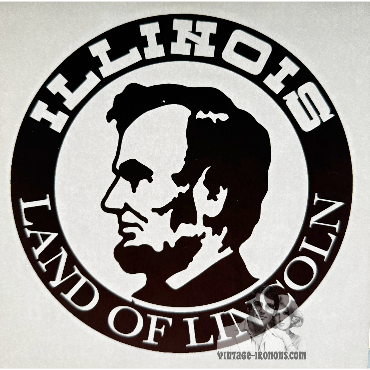 Illinois - Land of Lincoln Vintage Iron On Heat Transfer