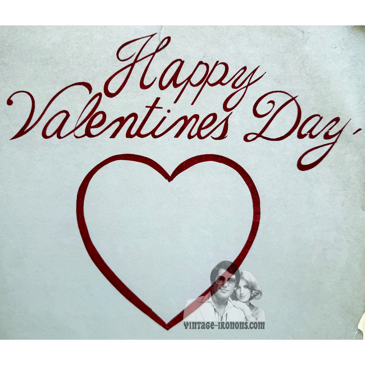 Happy Valentines Day Vintage Iron On Heat Transfer