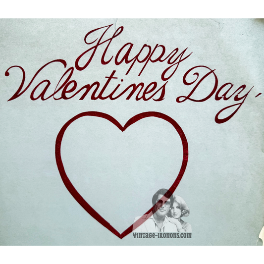 Happy Valentines Day Vintage Iron On Heat Transfer