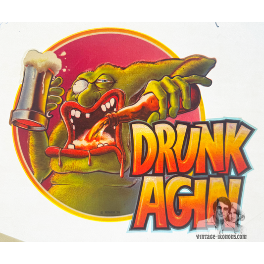 Drunk Agin (Again) Vintage Iron On Heat Transfer