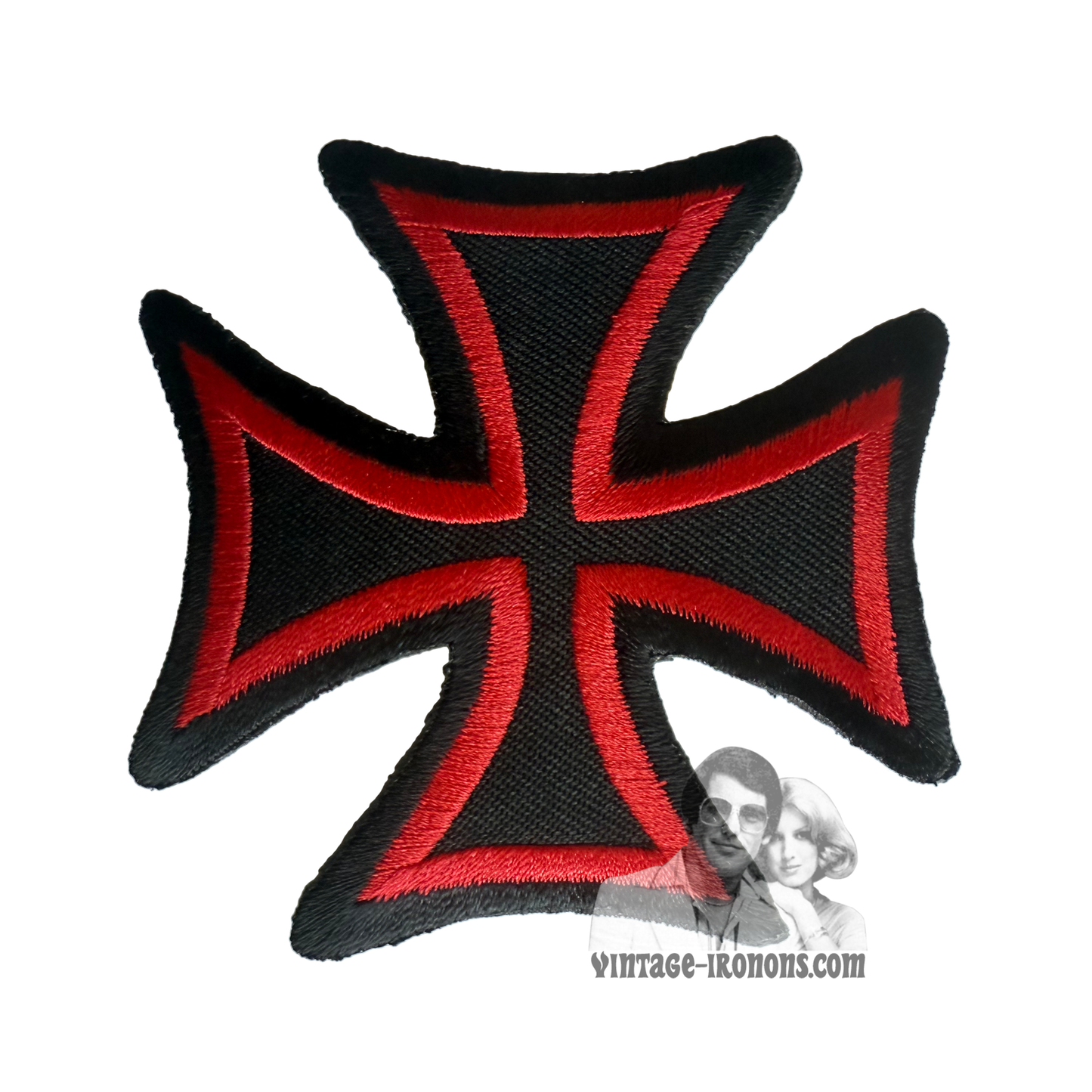 Red & Black Iron Cross Vintage Patch