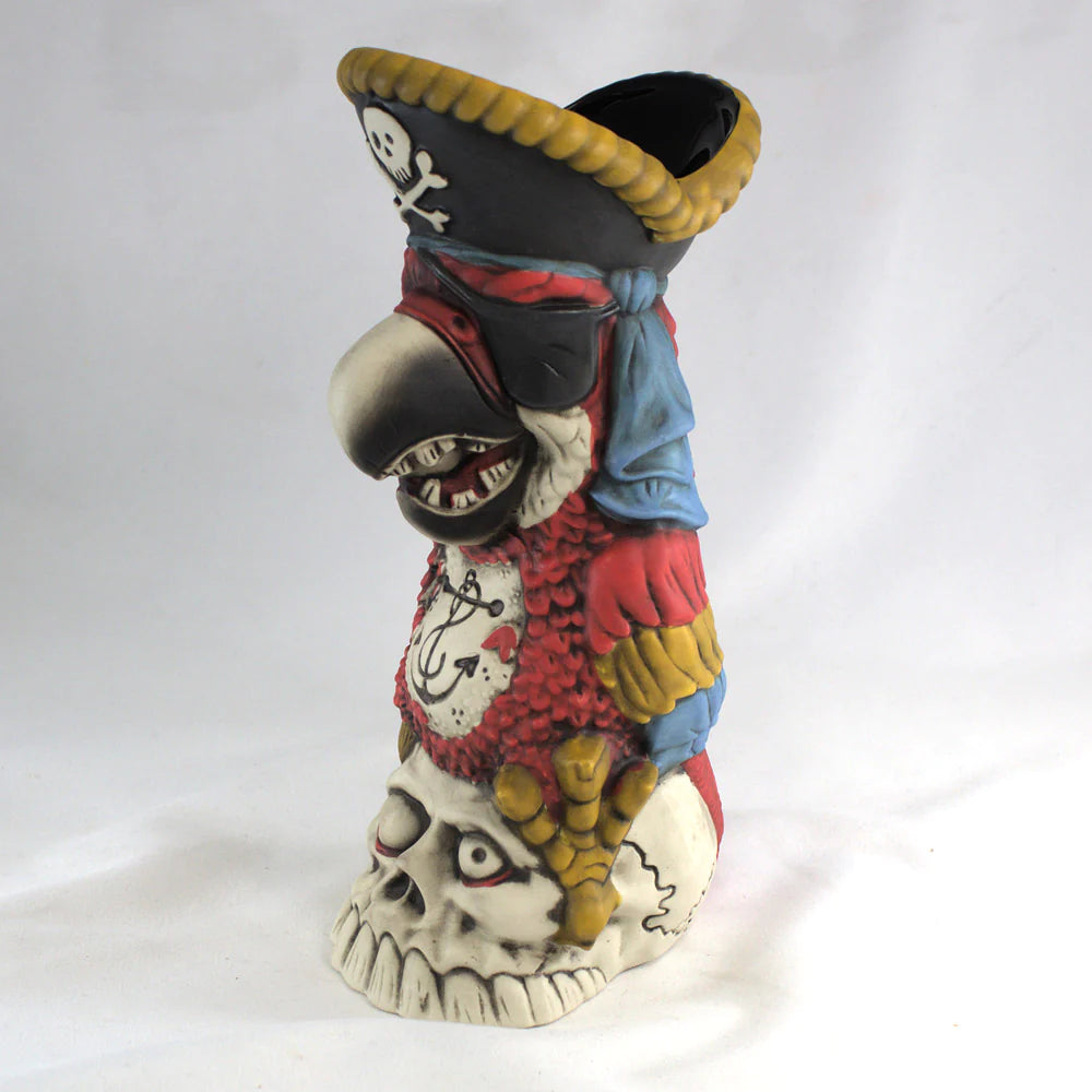 Peg Leg Pirate Party Parrot Tiki Mug - Red