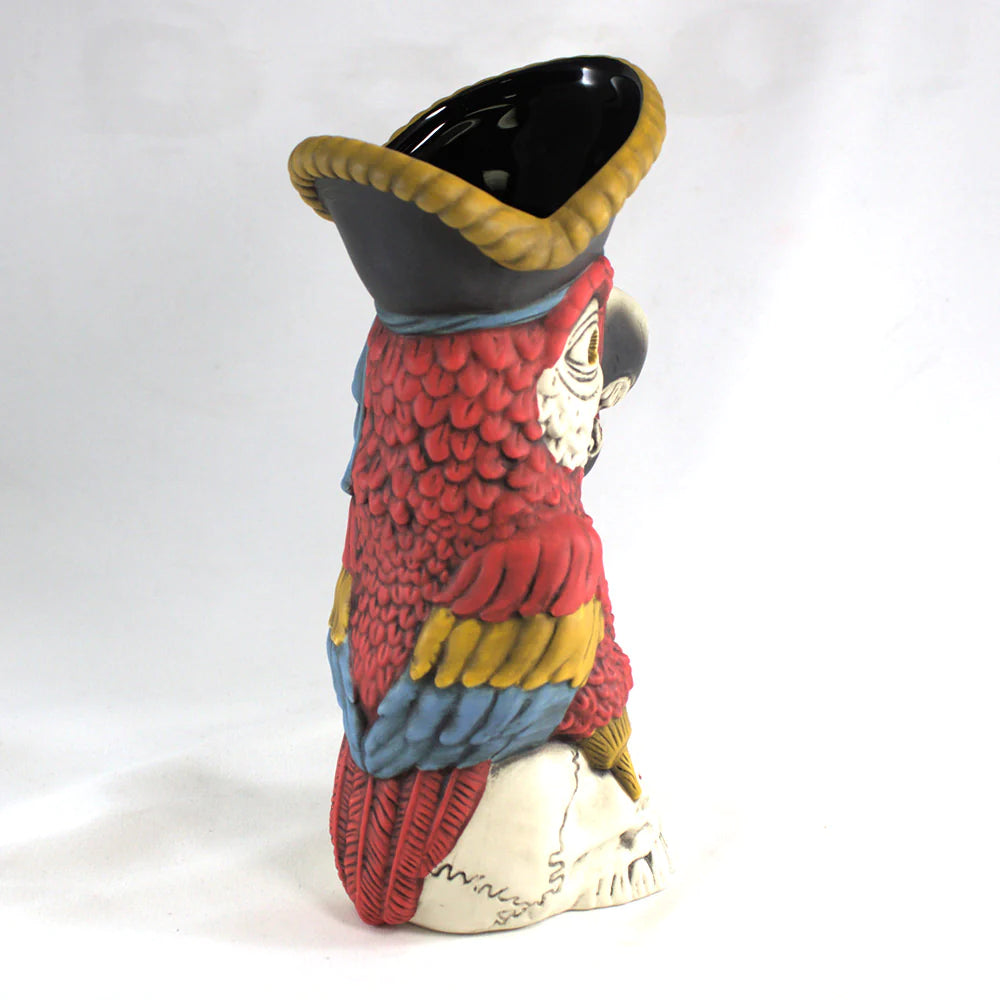 Peg Leg Pirate Party Parrot Tiki Mug - Red