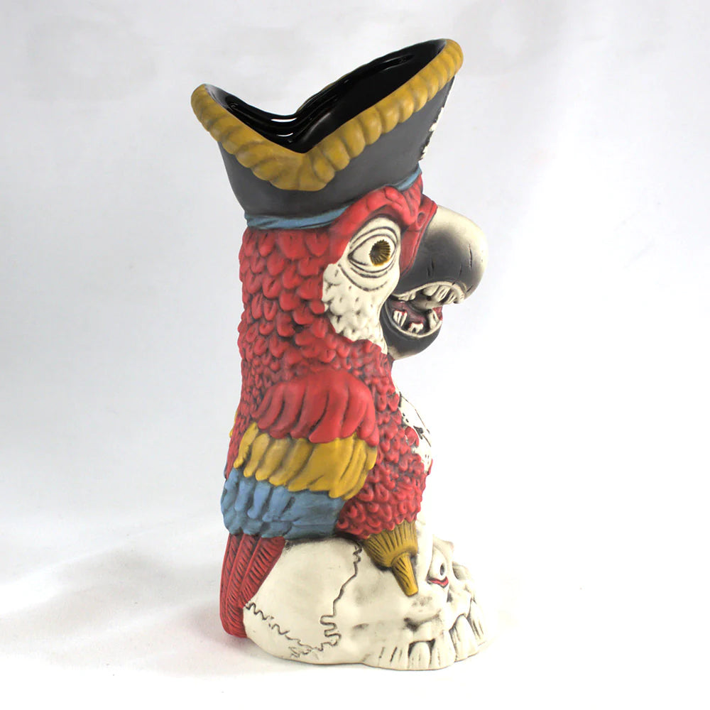 Peg Leg Pirate Party Parrot Tiki Mug - Red