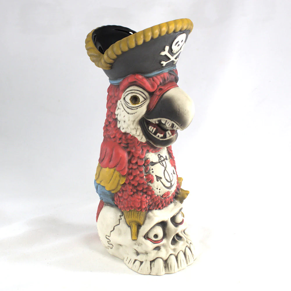 Peg Leg Pirate Party Parrot Tiki Mug - Red