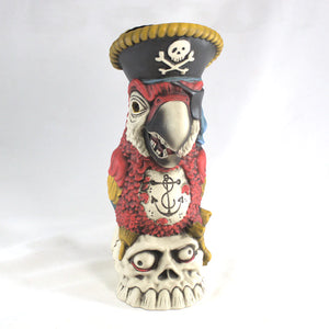 Peg Leg Pirate Party Parrot Tiki Mug - Red
