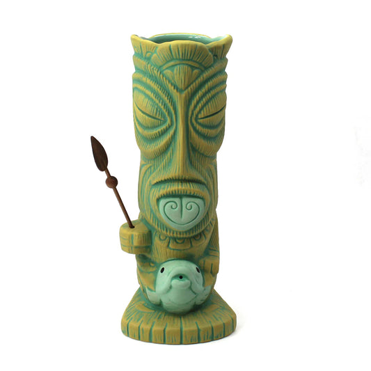 Fish Gatherer Tiki Mug & Wooden Spear Set