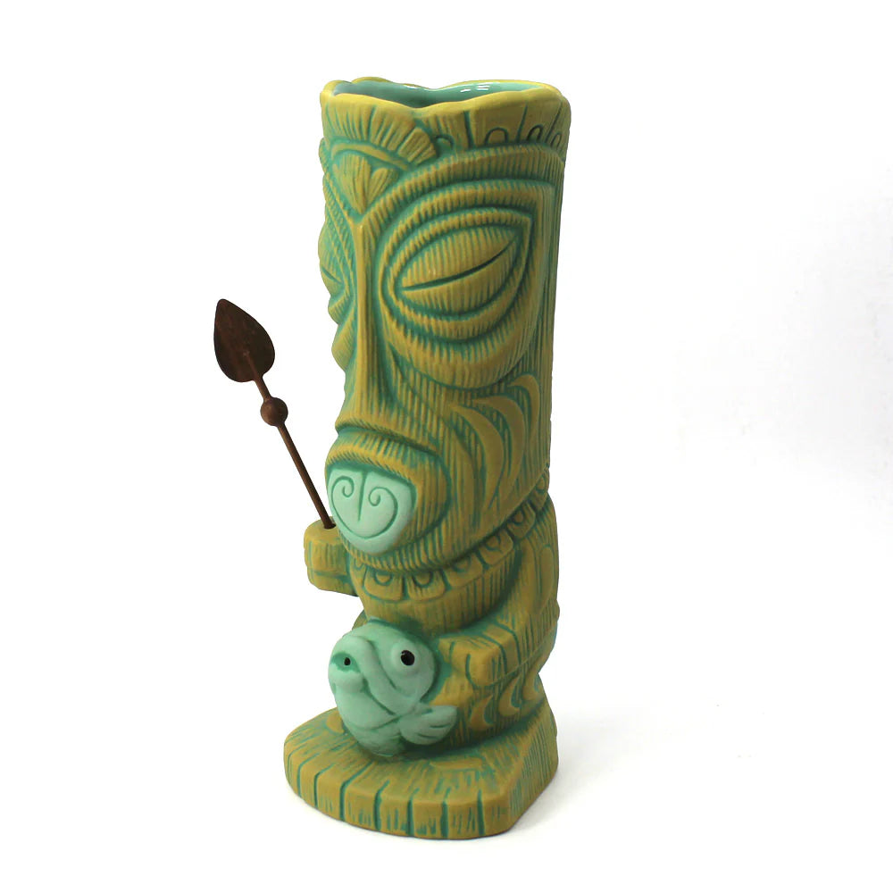 Fish Gatherer Tiki Mug & Wooden Spear Set