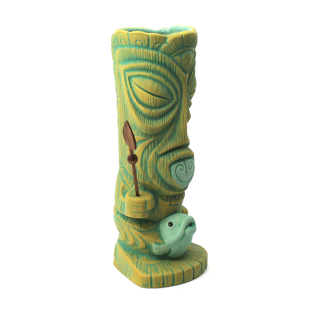 Fish Gatherer Tiki Mug & Wooden Spear Set