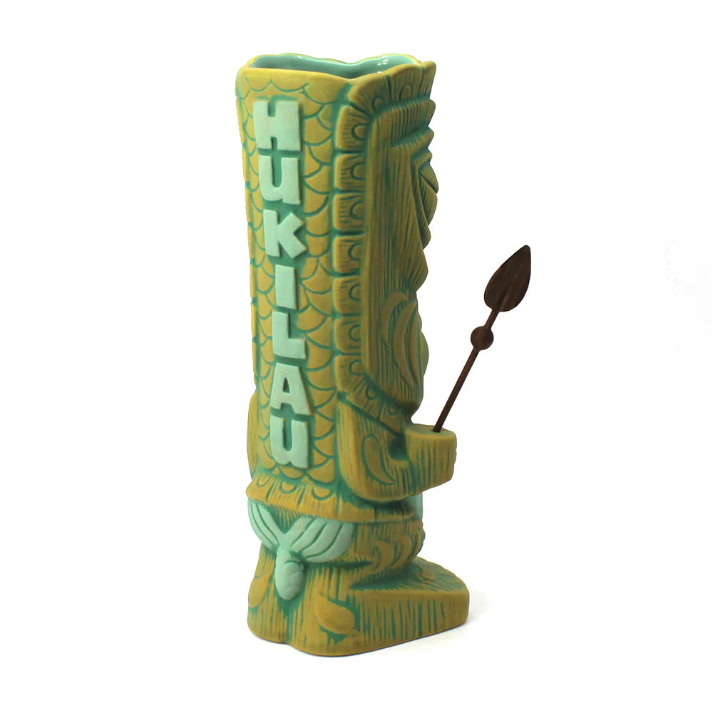 Fish Gatherer Tiki Mug & Wooden Spear Set