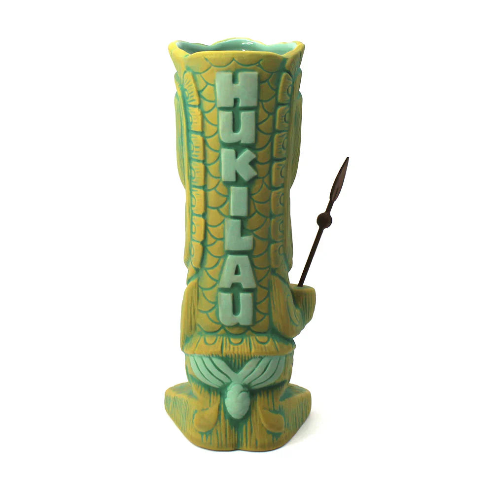 Fish Gatherer Tiki Mug & Wooden Spear Set