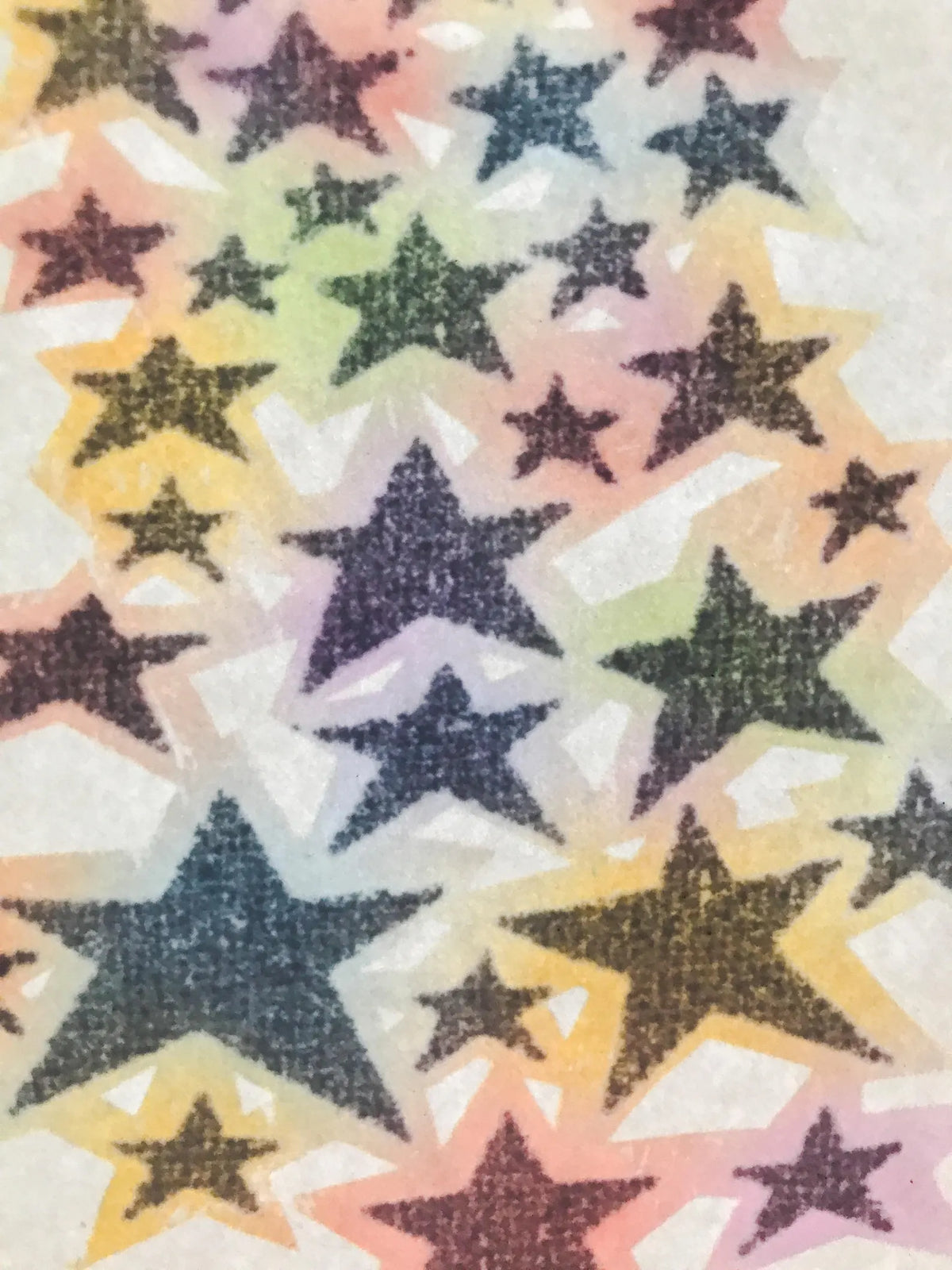 Rainbow Moon and Stars Vintage Glitter Iron On Heat Transfer