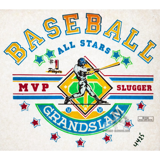 Baseball Grandslam Vintage Iron On Heat Transfer