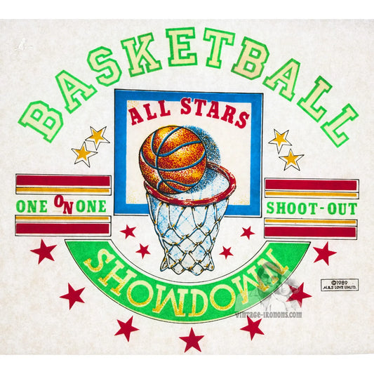 Basketball Showdown Vintage Iron On Heat Transfer