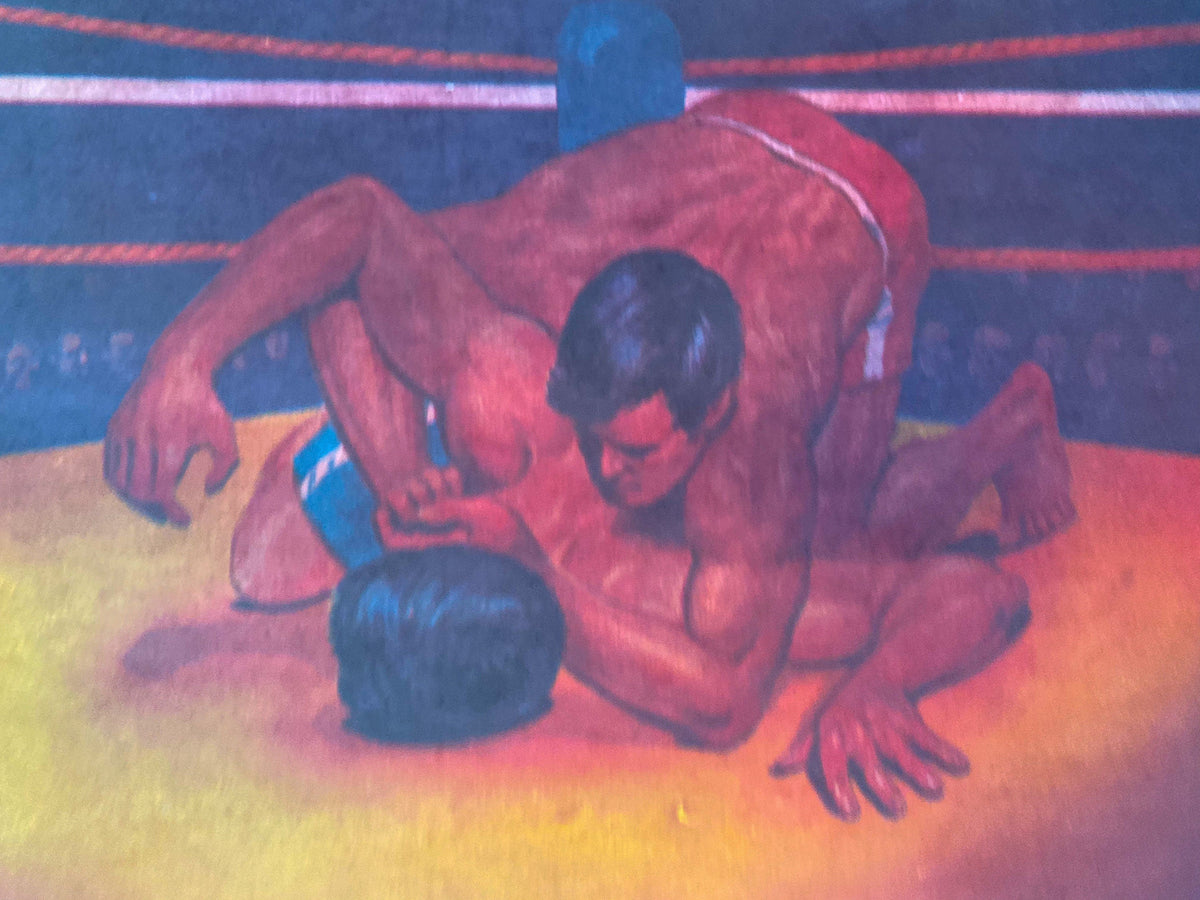 Wrestling Vintage Iron On Heat Transfer