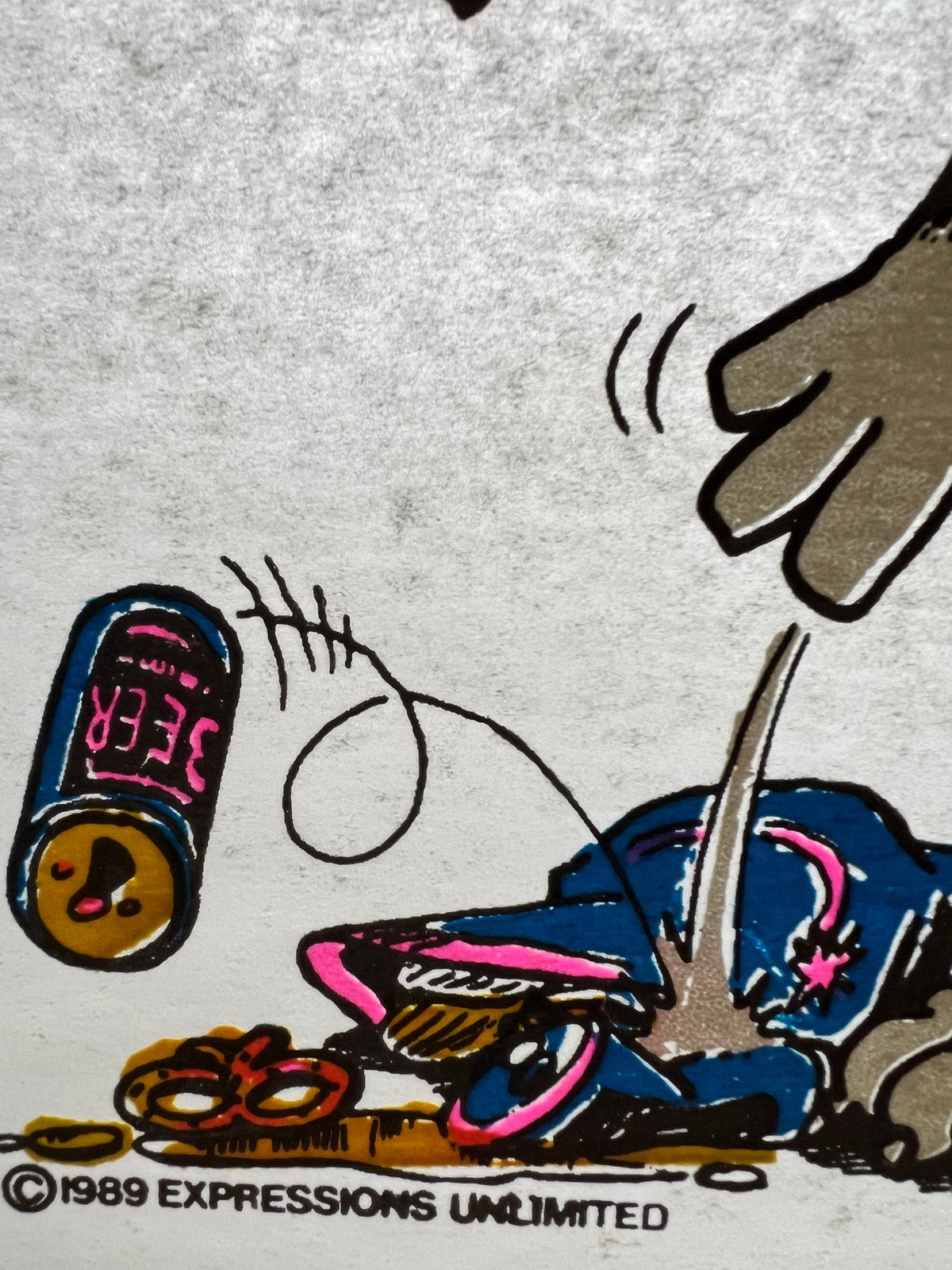 BEER with Yelling Cat Vintage Iron On Heat Transfer