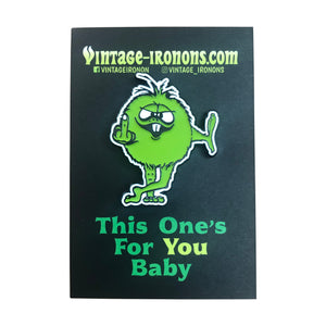 This One's For You Baby! Green Glitter Glow-in-the-Dark Enamel Pin