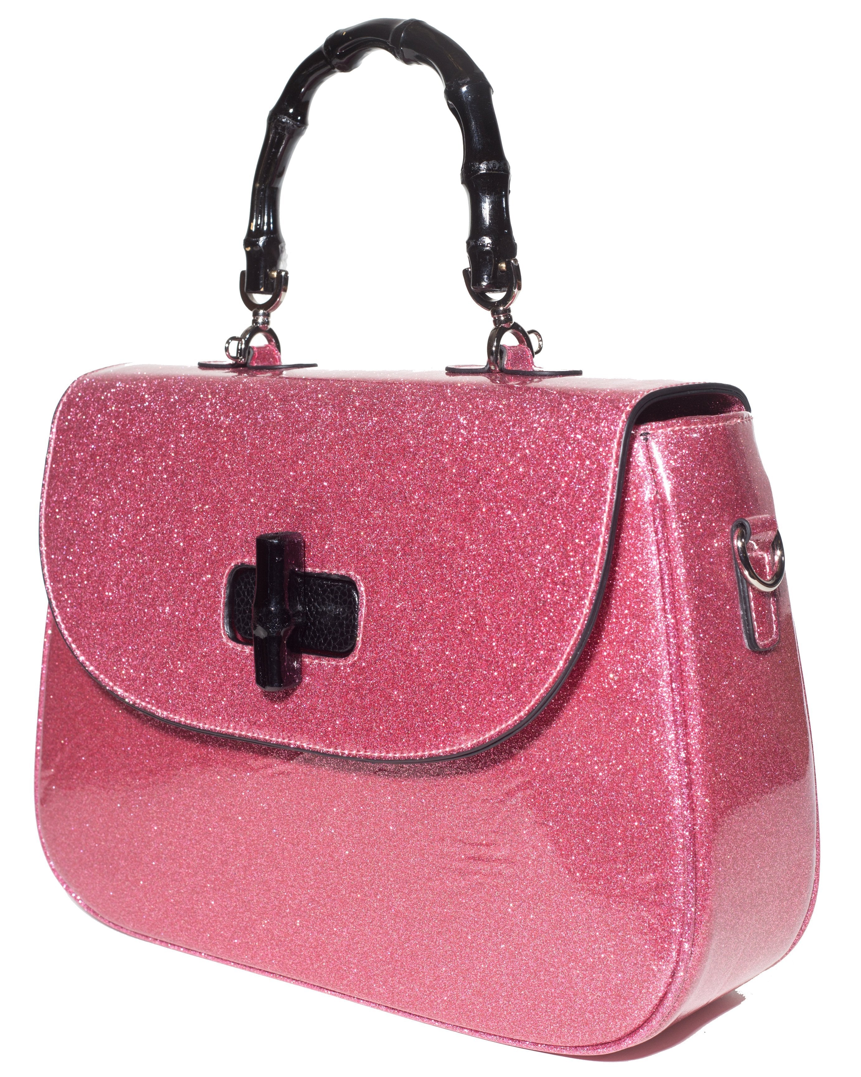 Tiki Bamboo Purse Bubbly Pink Sparkle