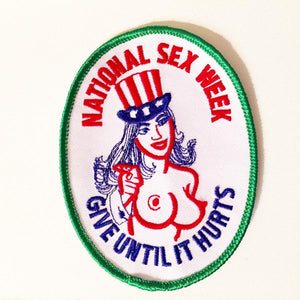National Sex Week... Give Until It Hurts Iron-on Vintage Patch
