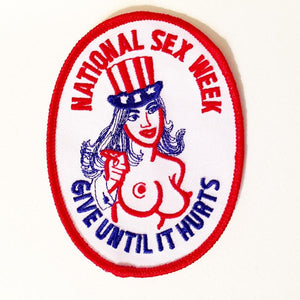 National Sex Week... Give Until It Hurts Iron-on Vintage Patch