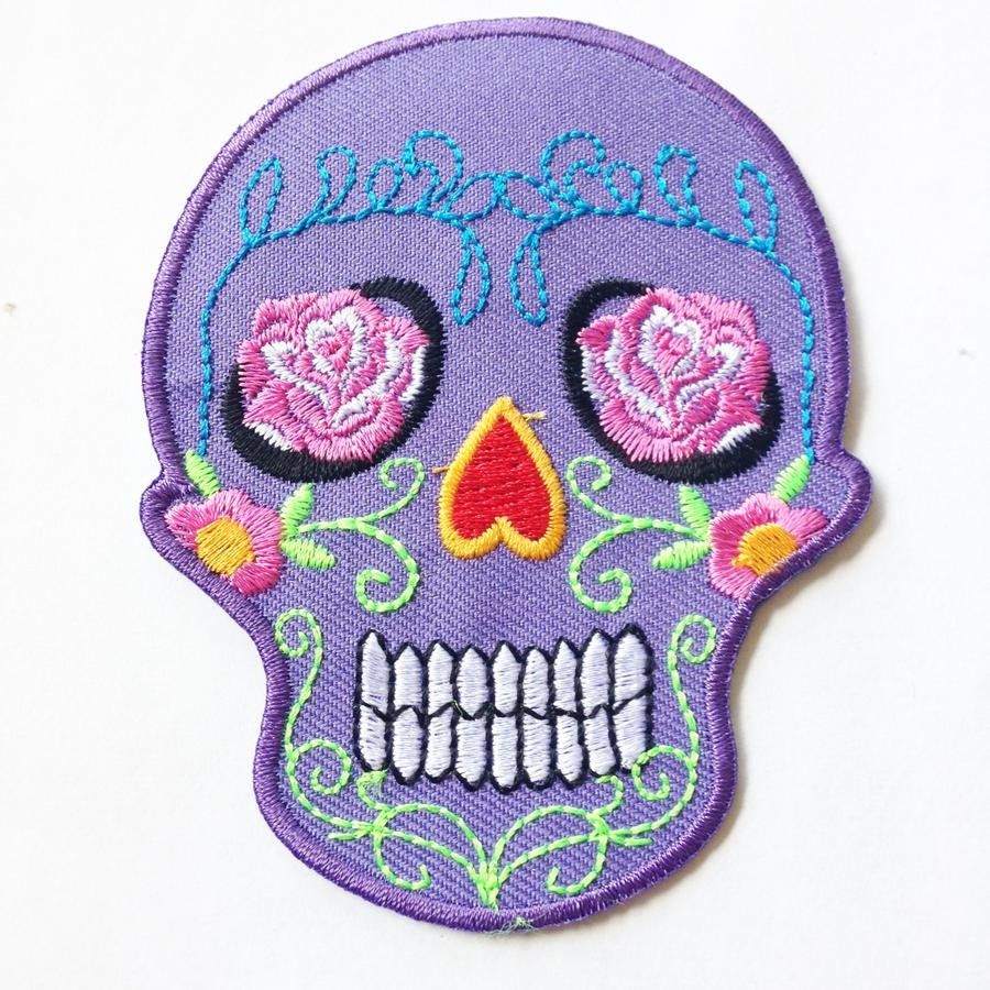 Purple Sugar Skull Patch