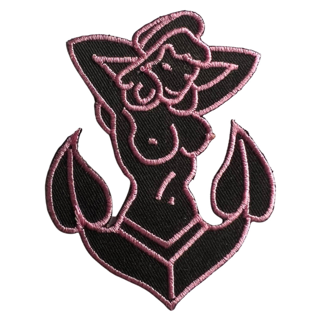 Pink Sailor Pin-Up Mermaid Anchor Vintage Patch