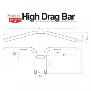High Drag Handlebar - Chrome Dimpled