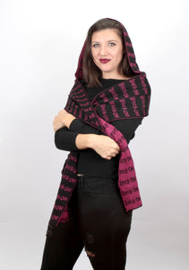 F*ck Off Hoodie Scarf Black and Purple