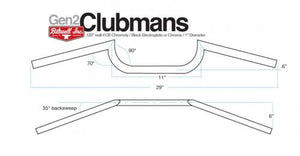 Clubman Bar - Chrome Polished 1" Non Dimpled