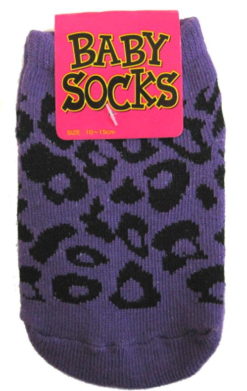 Purple Leopard Baby Socks