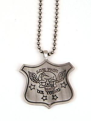 Mitch O'Connell's Live Fast Shield Necklace