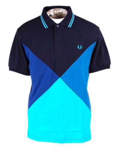 Cut and Sew Carbon Blue Harlequin Polo
