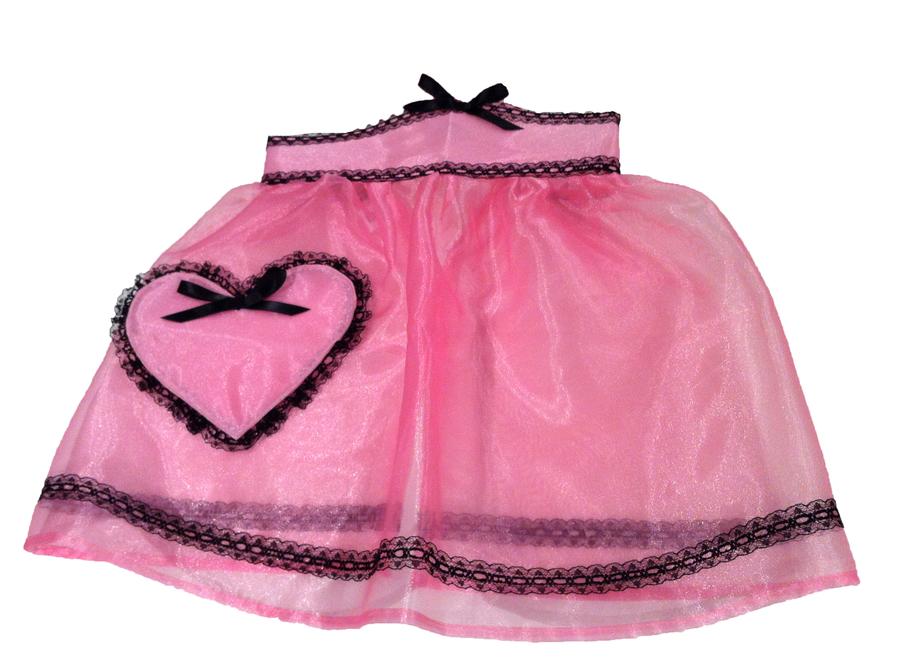 The Boudoir - Organza Half Apron Hot Pink